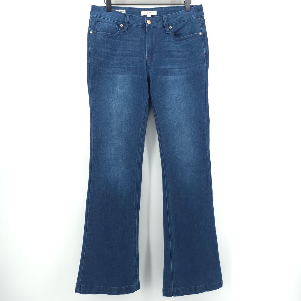 VIGOSS Womens Jeans Trouser Bootcut 9/29 Dark Wash Blue Stretch Denim P02362A